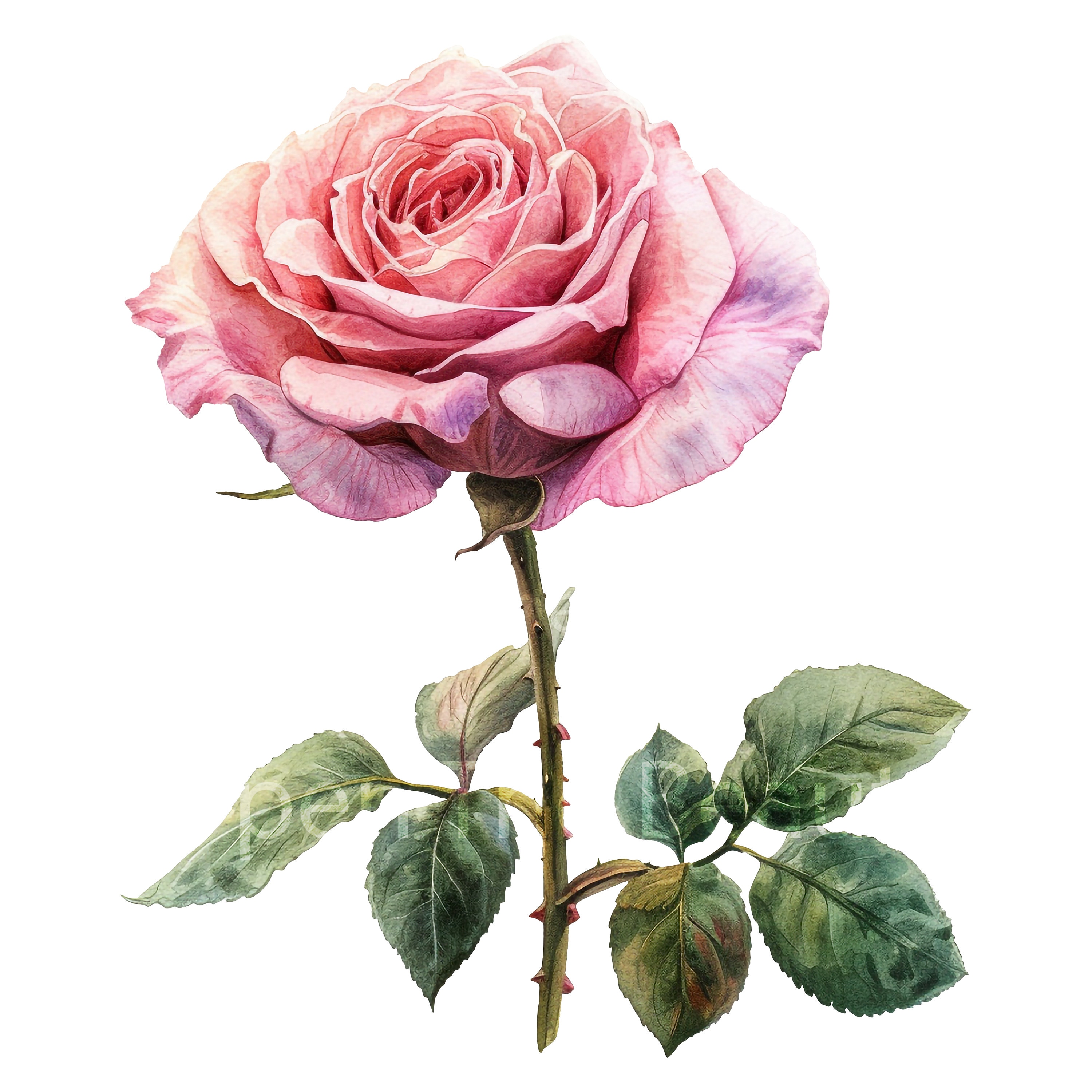 20 Pink Roses Watercolor Clipart | Pink Flowers, Floral Art (pngs ...