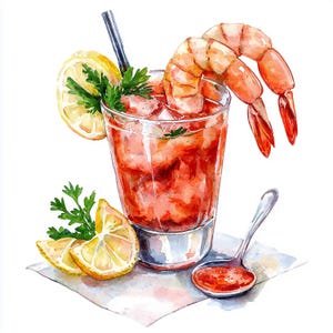 12 Seafood Clipart, Seafood Platter, Oysters Clipart, Watercolor Clipart for Scrapbooking & Journals | High-Quality JPGs | Digital Download