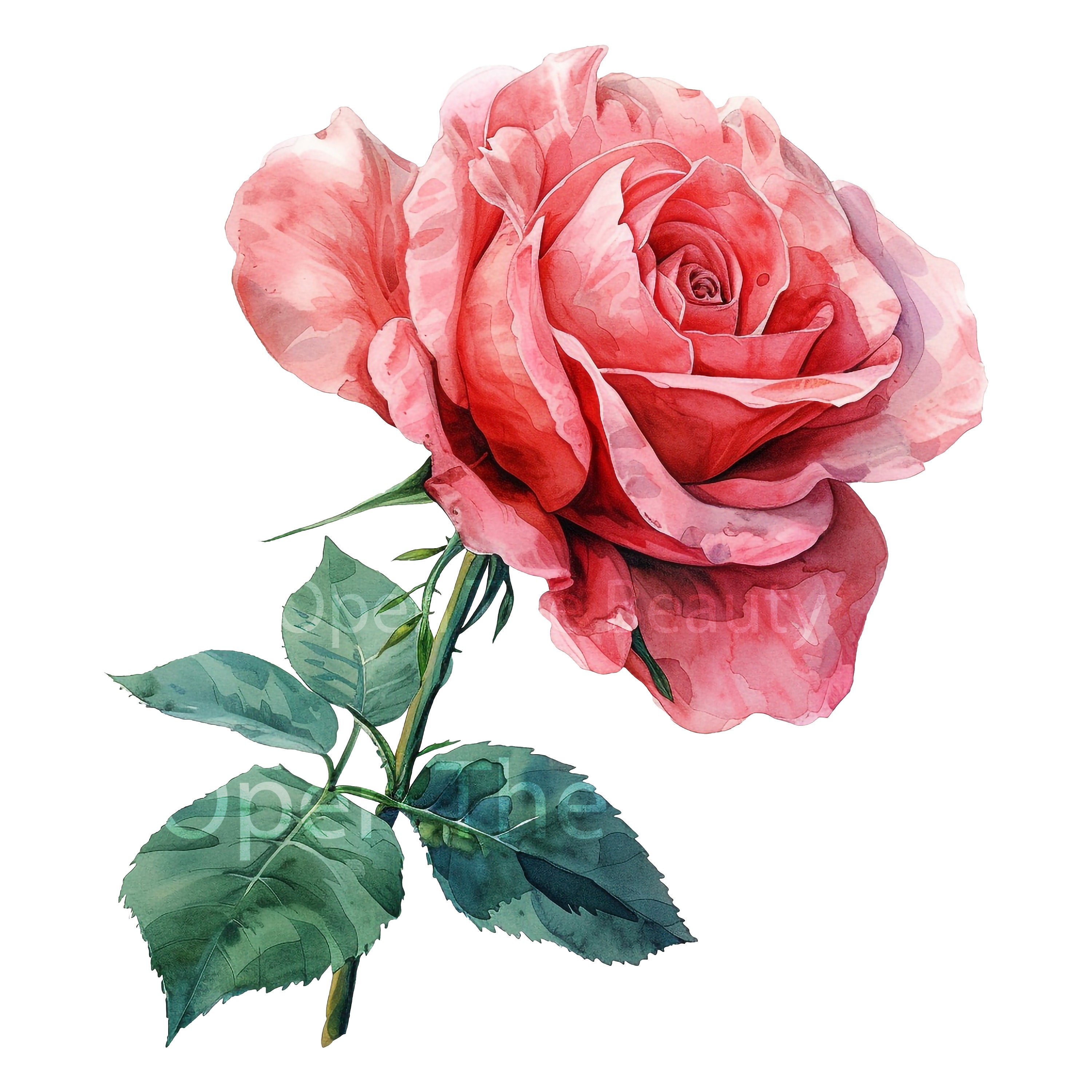 20 Pink Roses Watercolor Clipart | Pink Flowers, Floral Art (pngs ...