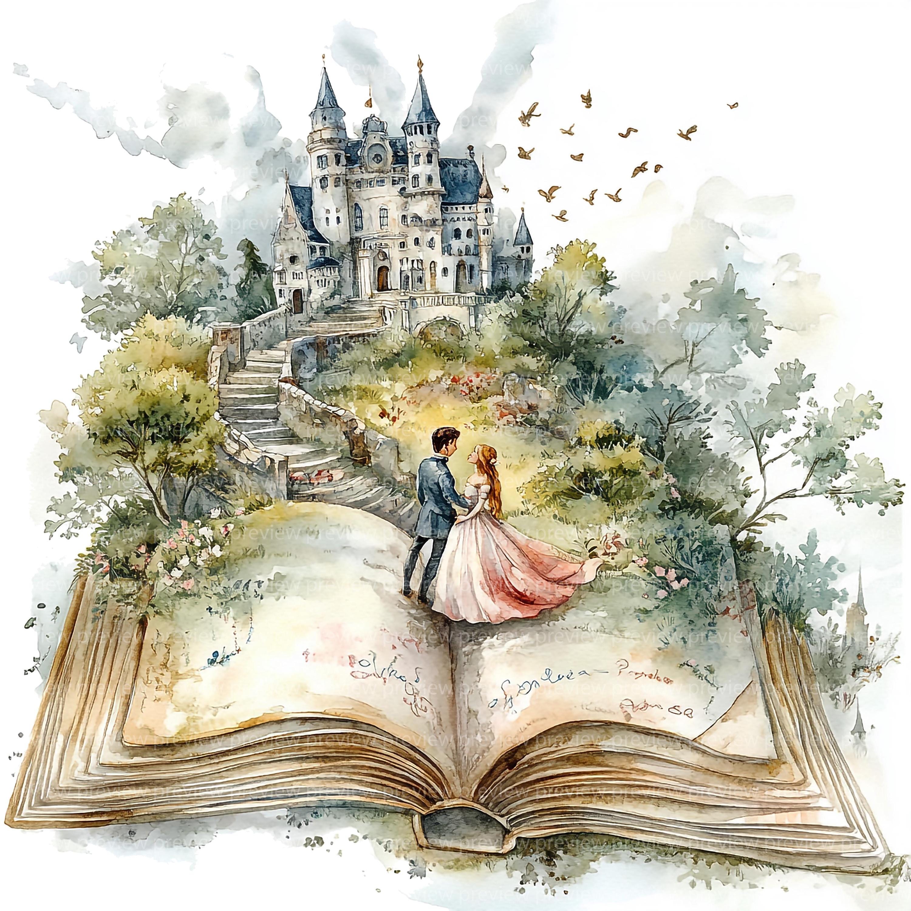 12 Magical Storybook Clipart | Watercolor Whimsical Book | Fantasy ...