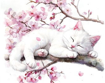 桜猫のクリップアート20選｜日本の桜猫アート｜JPGセット #15 - Etsy 日本
