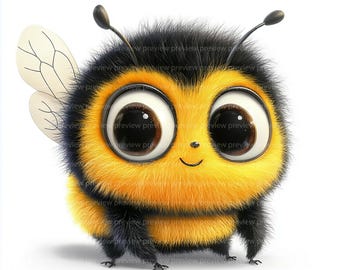 12 Quirky Bee Clipart | Whimsical Honey Bee Watercolor Art } bumblebee Illustration JPG