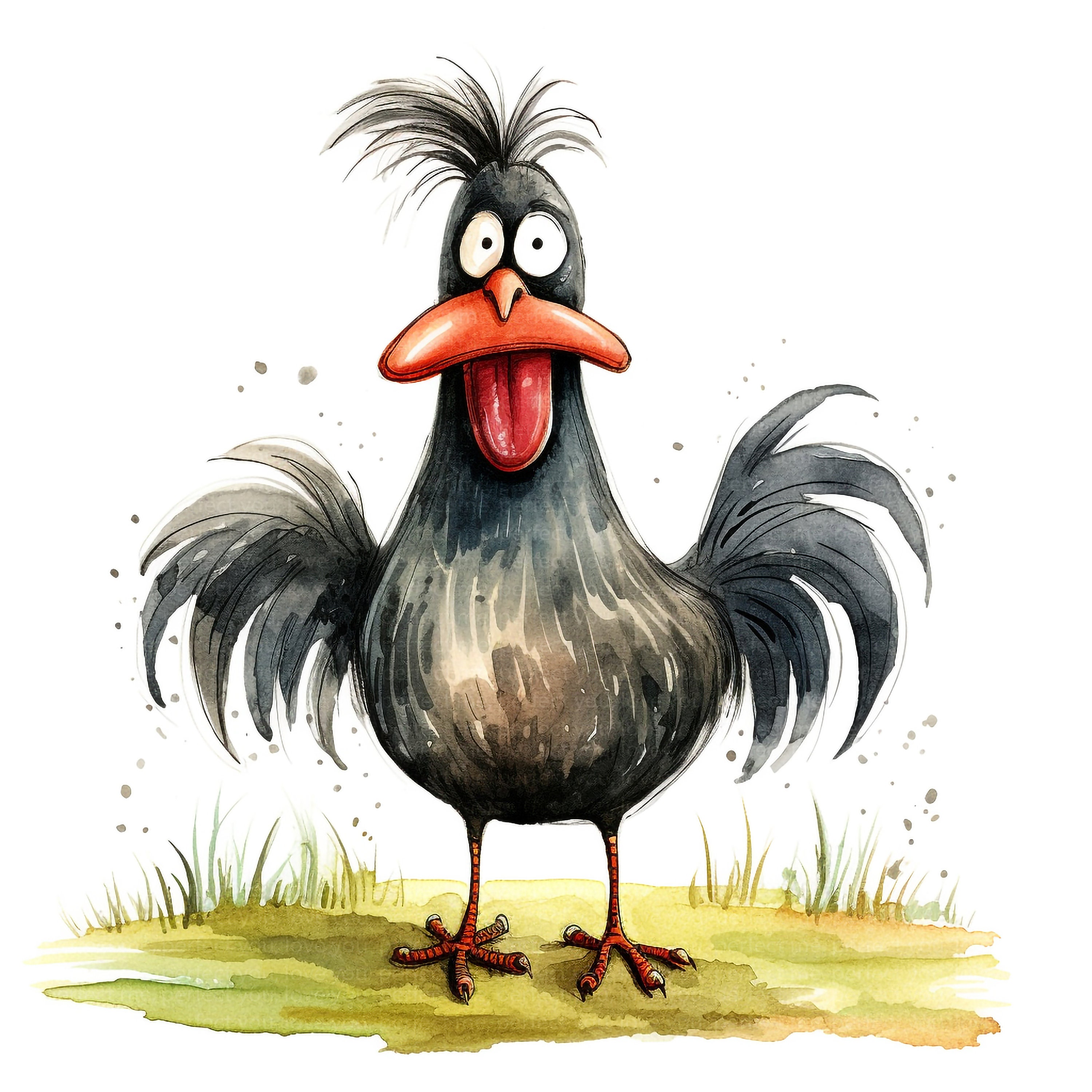 13 Cute and Funny Rooster Clipart, Quirky Rooster, Animal Clipart, High ...