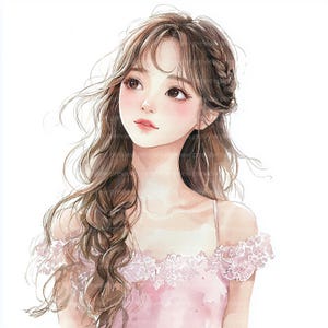 12 Clipart de Menina Rosa, Clipart de Noiva, Clipart de Casamento, Clipart de Aquarela para Scrapbooking e Diários | JPGs de Alta Qualidade | Download Digital