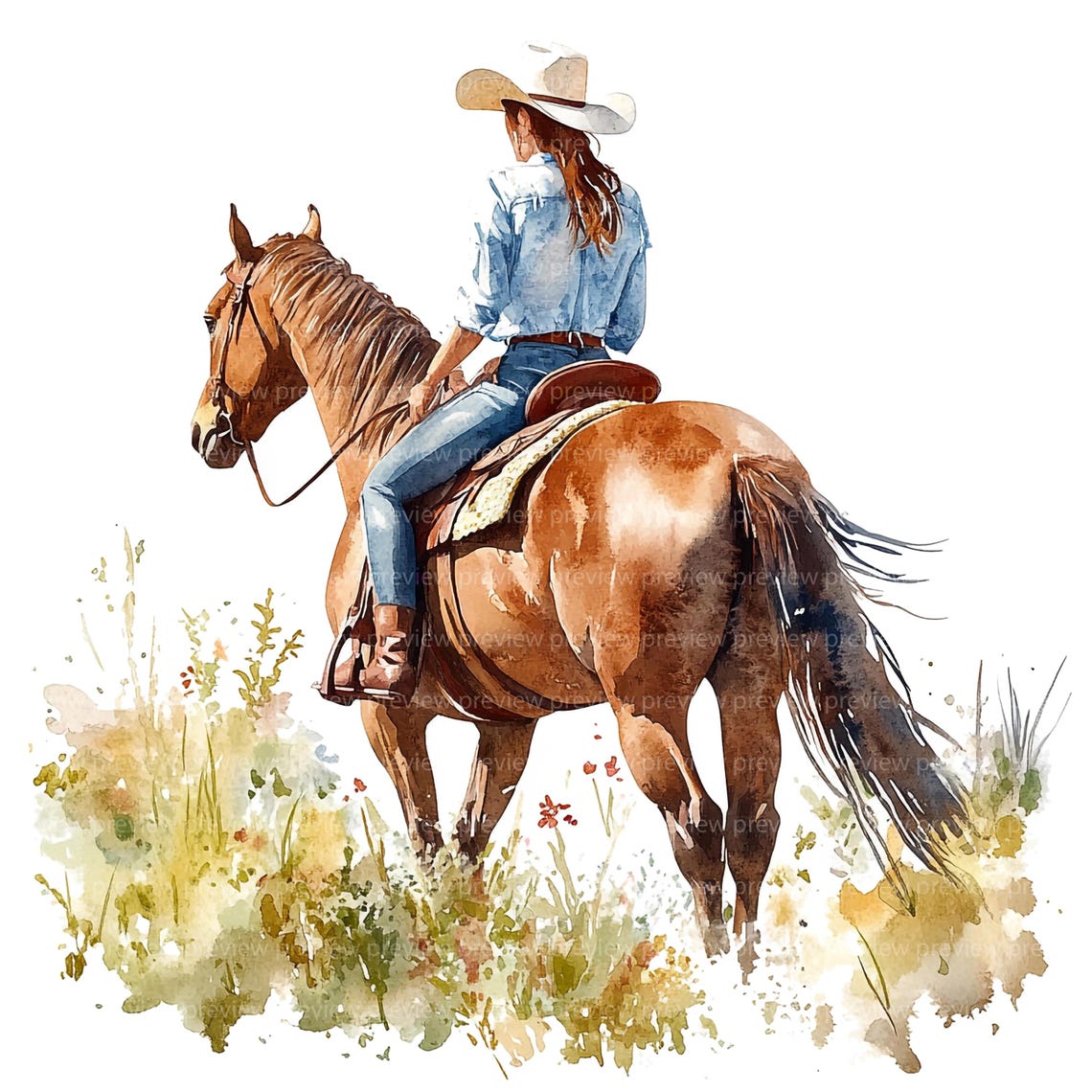 12 Horse Rider Clipart | Woman and Horse Watercolor Art | Equestrian ...