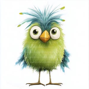 12 Whimsical Funny Bird Clipart | Quirky Animal Art (jpgs, Commercial ...