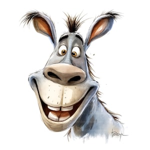 15 Funny Donkey Clipart | Quirky Donkey | Watercolor Clipart for Scrapbooking & Journals | High-Quality JPGs | Digital Download