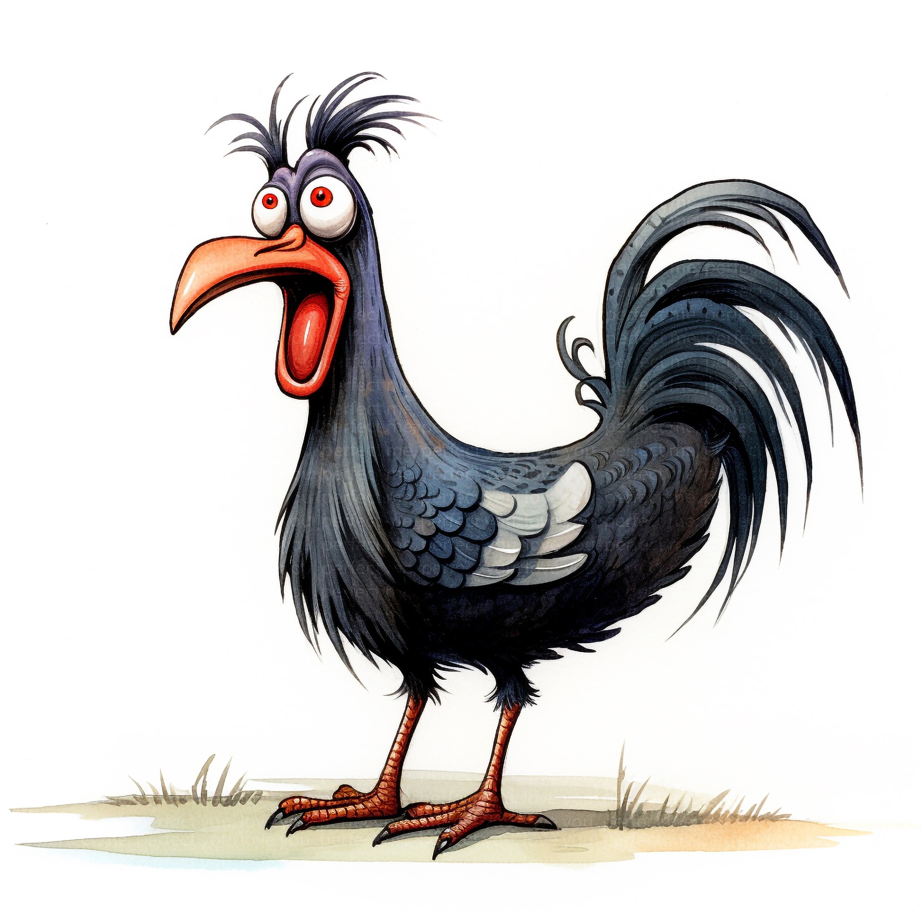 13 Cute and Funny Rooster Clipart, Quirky Rooster, Animal Clipart, High ...