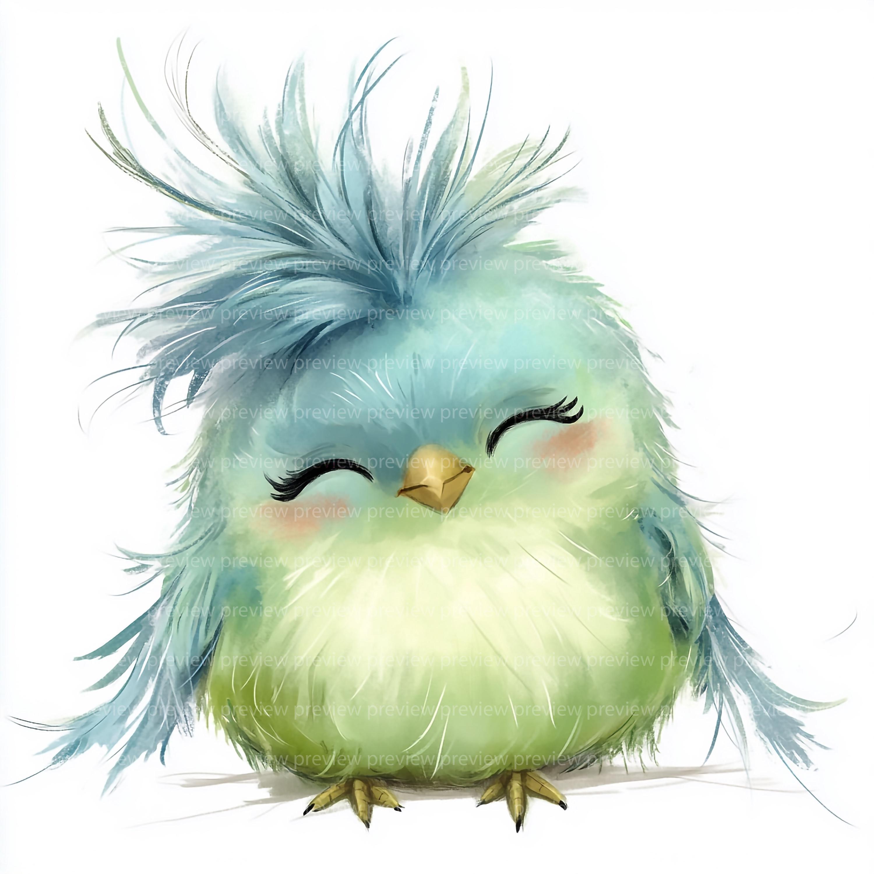12 Whimsical Funny Bird Clipart | Quirky Animal Art (jpgs, Commercial ...