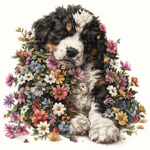 13 Berner Berg Clipart | Hund Clipart | Hochwertige JPGs für Digitale Planer, Digitale Journals | Herunterladbare Kunst