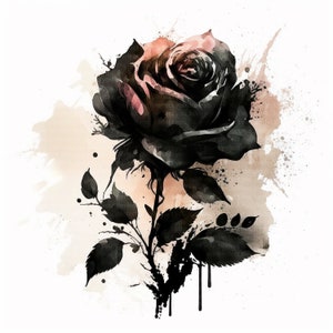 12 Black Rose Clipart, Black Rose Flowers, Printable Black Rose, High ...