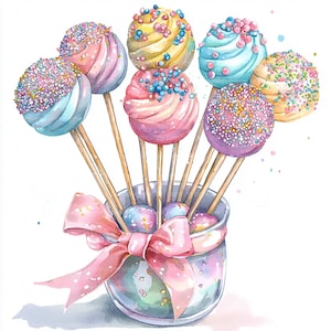 12 Kawaii Street Food Clipart, Kawaii Dessert, Cute Dessert Watercolor Clipart for Scrapbooking | High-Quality JPGs | Digital Download