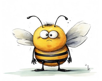 12 lustige Hummel Clipart | Niedliche Hummel | Hochwertige JPGs für Digitalen Planner, Junk Journal, Scrapbooking | Herunterladbare Kunst