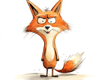 12 Süße und Lustige Fuchs Clipart, Aquarell Fuchs Clipart, Tiere Clipart, hochauflösende JPGs, Digitaler Planer, Junk Journal, Scrapbook, Tasse