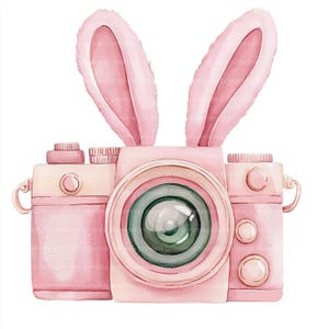 Kawaii Kamera Clipart: Aquarell Stil (12 JPGs, digitaler Download, Kommerzielle Nutzung)