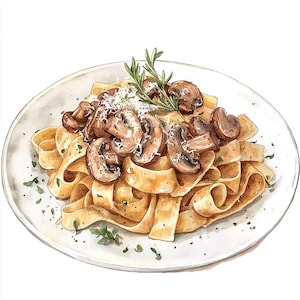12 Italian Pasta Clipart, Italian Food Clipart, Italian Cuisine Watercolor Clipart | High-Quality JPGs | Digital Download