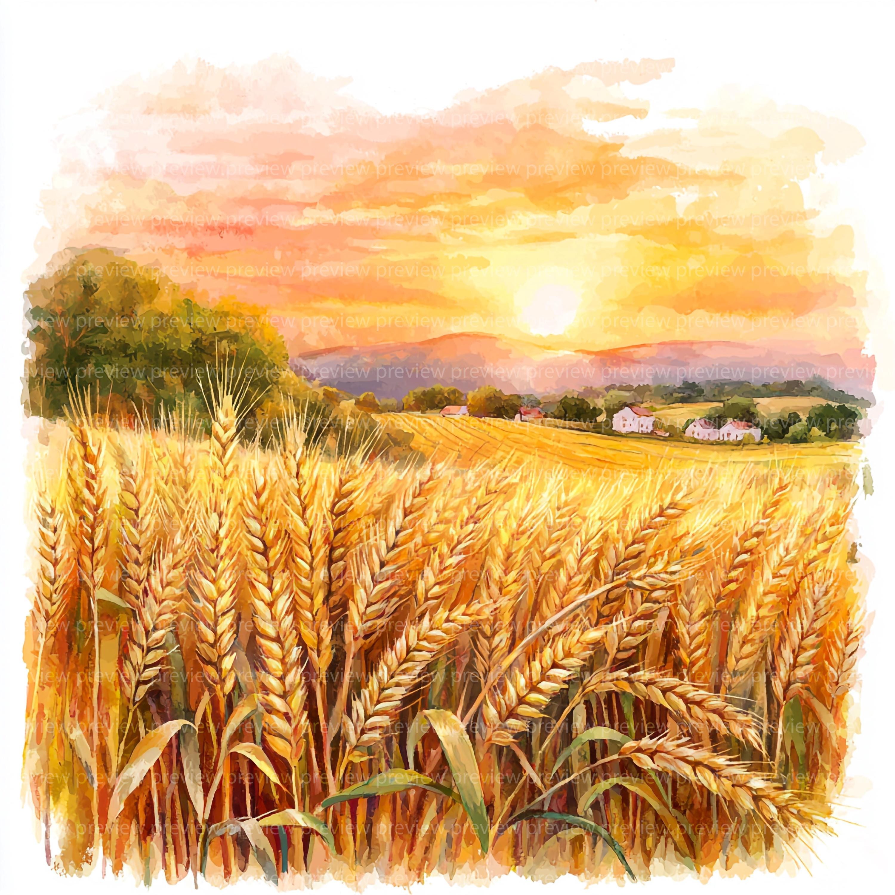 Wheat field harvest - Etsy België, image size:3000x3000