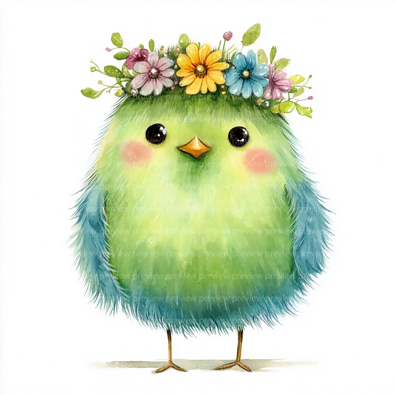 12 Whimsical Funny Bird Clipart | Quirky Animal Art (jpgs, Commercial ...