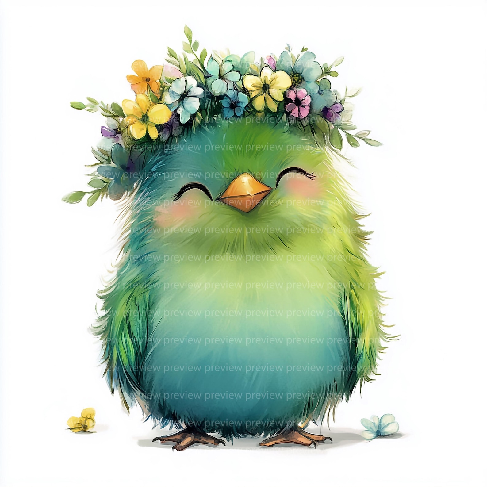 12 Whimsical Funny Bird Clipart | Quirky Animal Art (jpgs, Commercial ...