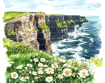 12 lentelandschap clipart | Natuurweide-aquarelkunst | Schilderachtige seizoensveldillustratie JPG