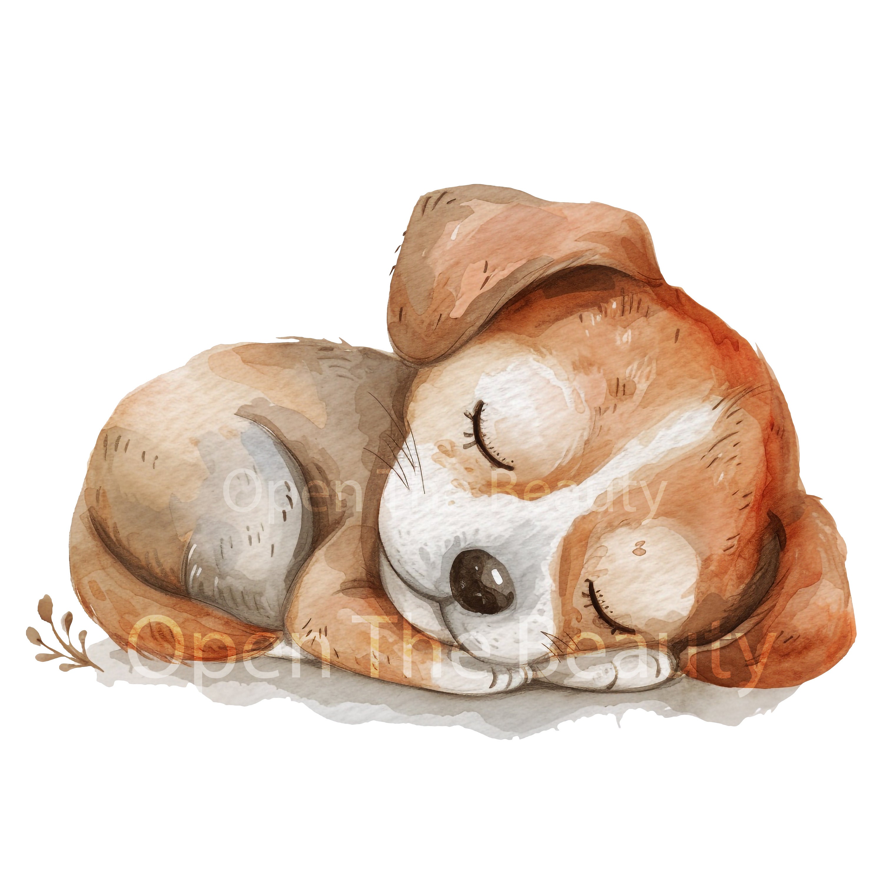 Sleeping Dog Watercolor Clipart Sleeping Dog Clipart Dog Clipart ...