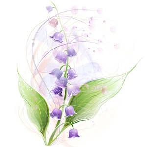 Maiglöckchen Clipart | Aquarell Blumen Kunst | 12 hochauflösende JPGs für den digitalen Planer und die Wandkunst