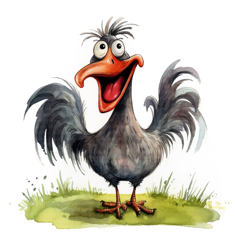 13 Cute and Funny Rooster Clipart, Quirky Rooster, Animal Clipart, High ...