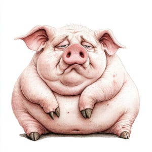 15 cerdos gordos Clipart / Chubby Piggy Clipart / Clipart de acuarela imprimible / JPG de alta calidad para planificador digital / Descarga digital