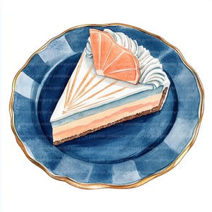 12 Clipart di torte Art Deco, Clipart di fette di torta gustose, Clipart di acquerelli per scrapbooking e diari / JPG di alta qualità / Download digitale