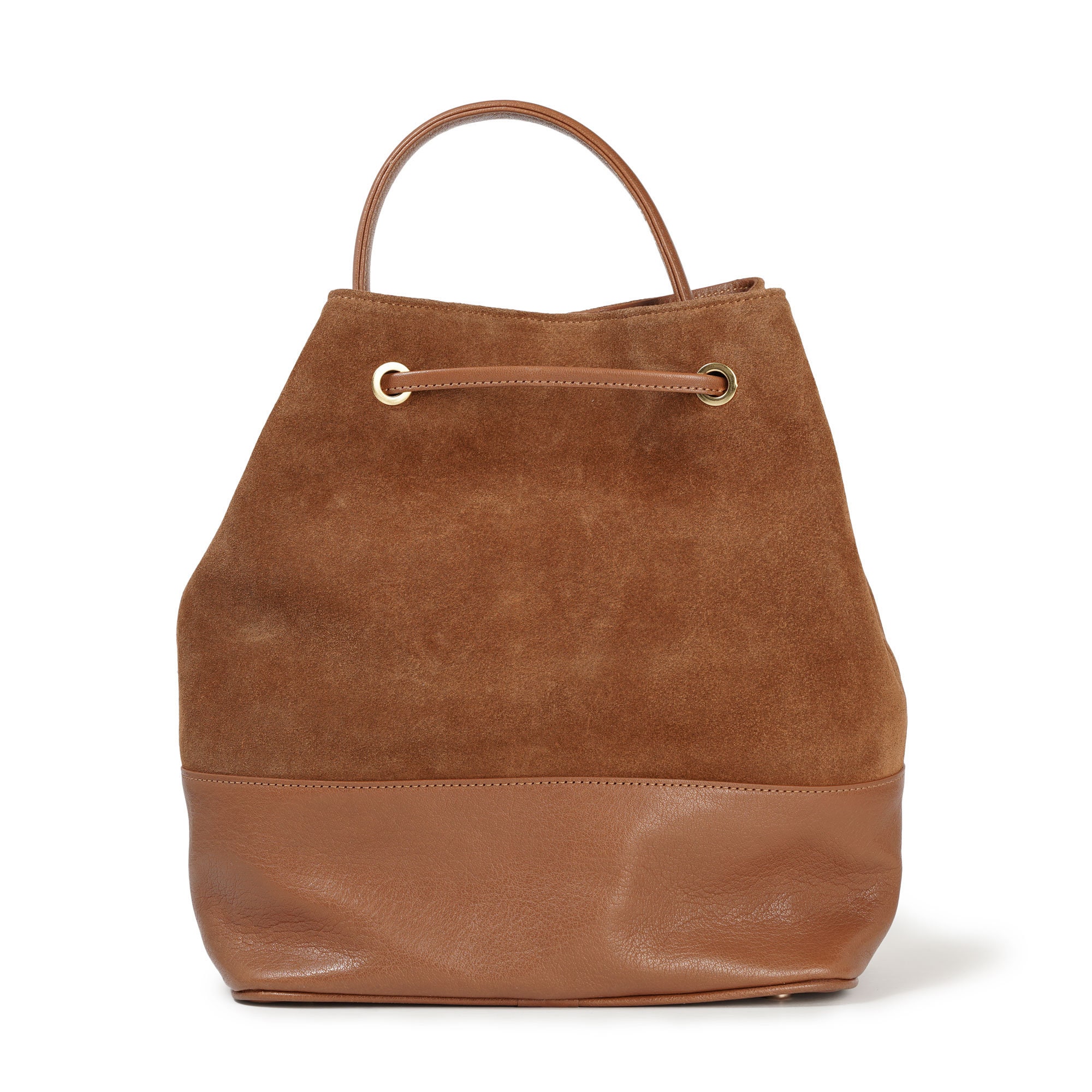 Versatile Suede Buckle Bucket Bag