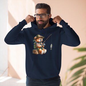 A Fun and Cozy Teddy Bear Design with &#39;Bear Fishing&#39; Statement for Outdoor Lovers and Adventure Seekers