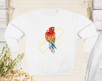 Brighten Your Wardrobe with Our Vibrant &#39;Parrot&#39; Animal Sweatshirt - A Perfect Blend of Comfort and Style for Bird Lovers!