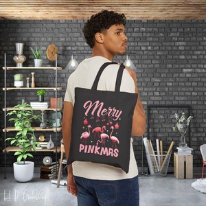 Celebrate the Holiday Season in Style with Our &#39;Pinkmas&#39; Christmas Tote Bag - Fashionable Way to Carry Your Holiday Essentials!