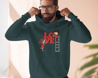 Cozy Valentine's Hoodie with 'Love' Graphic - Perfect Gift for Couples, Friends, and Loved Ones this Valentines Day