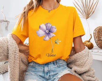 Flower Violet T-Shirt, Gift for Her, Mom Shirt For Flower Violet T Shirt, I Love Flower Violet Shirt