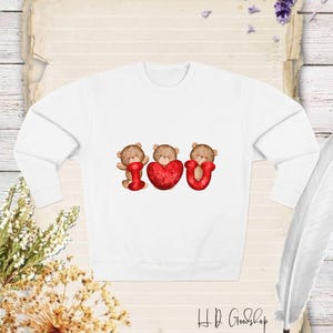 Wrap Yourself in Warmth and Love: Adorable Teddy Bear Sweatshirt Featuring &#39;I Love You&#39; - The Perfect Cozy Gift to Express Affection!