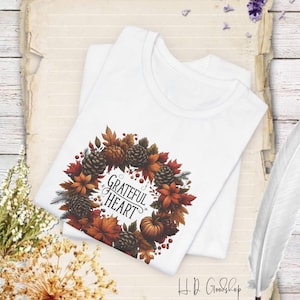 Umarme den Geist der Dankbarkeit mit unserem dankbaren Herz-T-Shirt: eine schöne und sinnvolle Art, Erntedank zu feiern!
