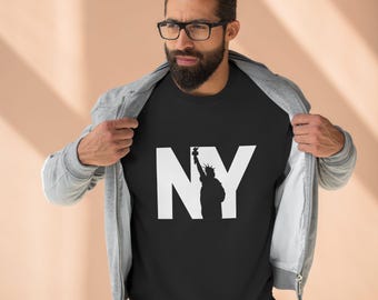 Embrace the Energy of the Big Apple with Our Stylish &#39;NY&#39; Major Cities Sweatshirt, Perfect for Showcasing Your Love for New York City!