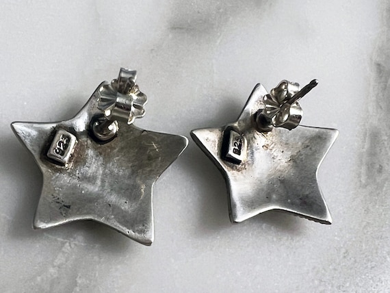 Marcasite sterling silver star post earrings - image 4