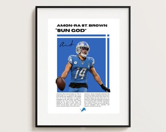 Amon-Ra Poster, NFL Poster, Poster-Ideen, Football Poster, Sportlermotivation, Wanddeko, Super Bowl, Detroit Lions