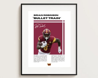 Brain Robinson Poster, NFL Poster, Poster Ideas,  Football Poster, Athlete Motivation, Wall Decor, Super Bowl, Washington Commanders