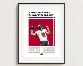 Baker Mayfield Poster, NFL Poster, Poster Ideas,  Football Poster, Athlete Motivation, Wall Decor, Super Bowl, Tampa Bay Buccaneers