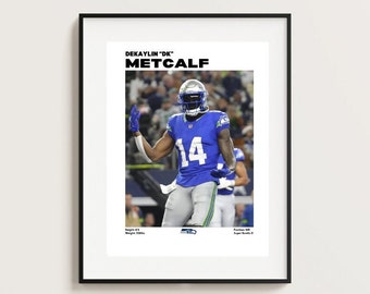 DK Metcalf Poster V2, Football Poster, NFL Poster, Seattle Seahawks Poster, Athlete Poster, Motivational Poster