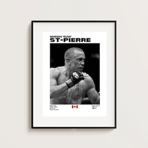 Georges St-Pierre Poster, UFC Poster, Poster Ideas, GSP Poster, Fighter Poster, Athlete Motivation, Wall Decor image 1