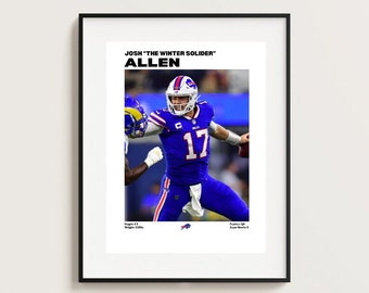 Josh Allen Poster V2, Football Poster, NFL Poster, Buffalo Bills Poster, Athlete Poster, Motivational Poster