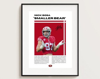 Affiche Nick Bosa, Affiche NFL, Idées d'affiches, Affiche De Football, Motivation D'athlète, Décoration Murale, Super Bowl, San Francisco