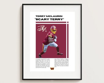 Terry McLaurin Poster, NFL Poster, Poster Ideas,  Football Poster, Athlete Motivation, Wall Decor, Super Bowl, Washington Commanders