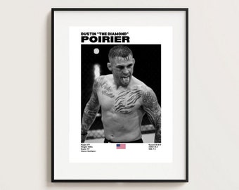 Poster di Dustin Poirier, Poster UFC, Idee per poster, Poster di combattente americano, Poster di combattente, Motivazione dell'atleta, Decorazione da parete