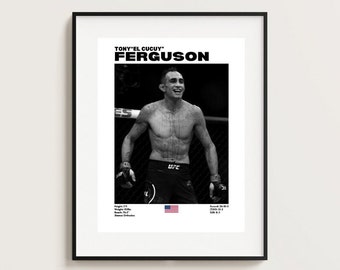 Tony Ferguson, affiche, affiche de l'UFC, Idées d'affiches, affiche d'El Cucuy, affiche de combattant, motivation d'athlète, décoration murale