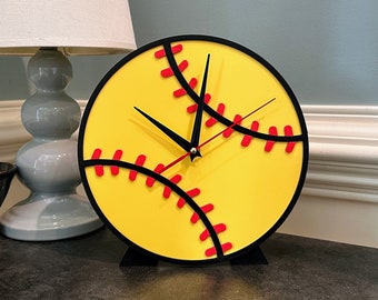 Customizable Softball Desk Clock